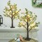 Set of 2 Lighted 24" Easter Trees – Artificial Tabletop Bonsai with Eggs & Colorful LED Lights